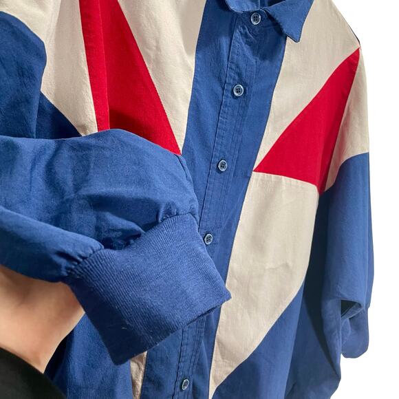 Vintage 90s Western Geometric Batwing Button-Up Top - Size XL - Picture 5 of 10